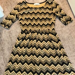 Adorable chevron a line skater dress